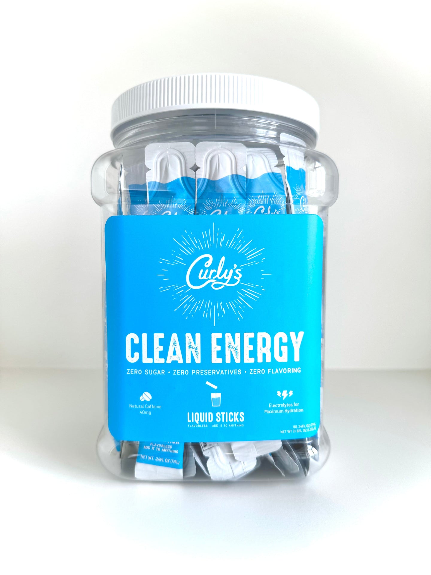 Curly's Beverage Company Curly's Clean Energy Liquid Sticks - 90 Count